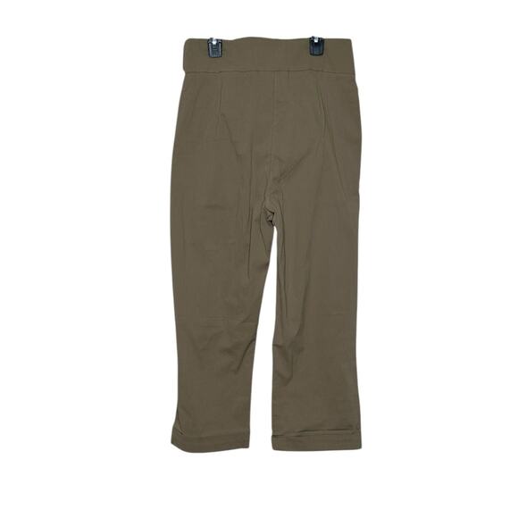 Blush BJ taupe pleated cropped high waisted pants size Medium - Picture 2 of 10